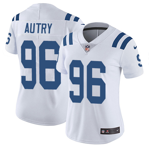 Indianapolis Colts #96 Limited Denico Autry White Nike NFL Road Women Vapor Untouchable jerseys->youth nfl jersey->Youth Jersey